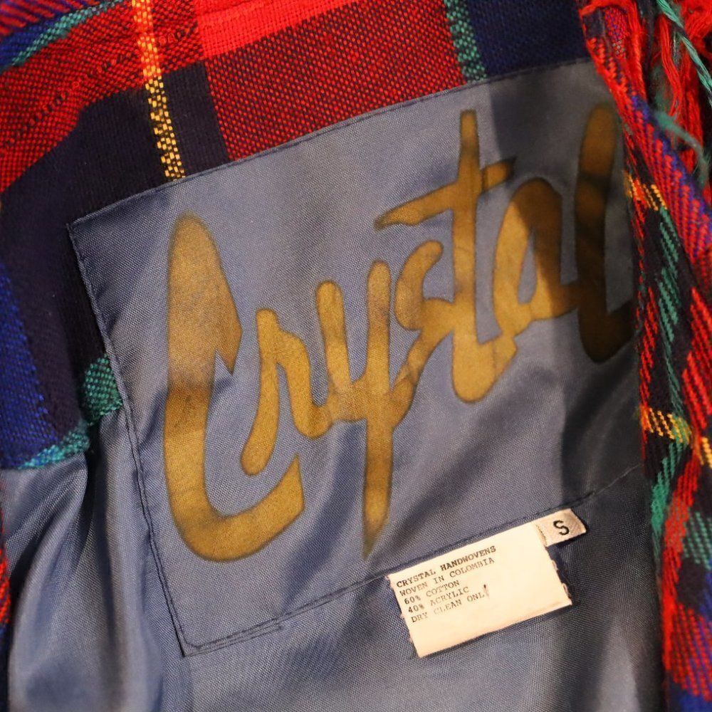 Vintage Crystal Handwoven Fringe Art Jacket Statement Piece Sz S - Picture 5 of 7